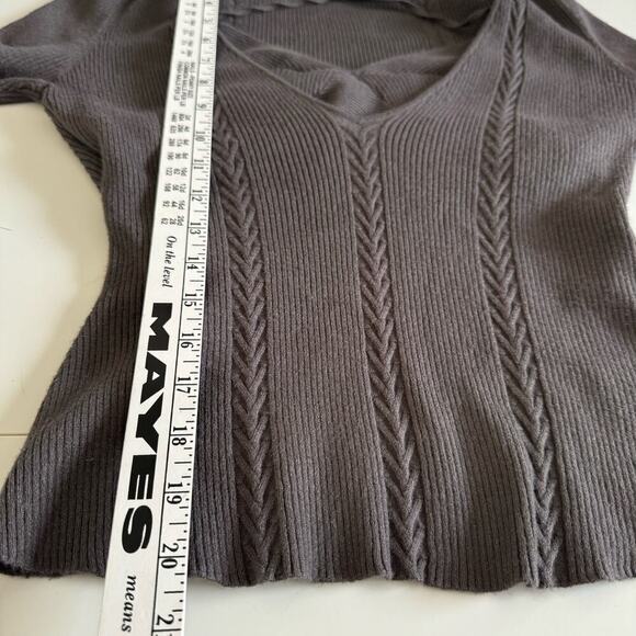 Favorite Daughter Sweater Knit Vneck Attached Bra‎ Halter Charcoal Gray Medium - Picture 10 of 11